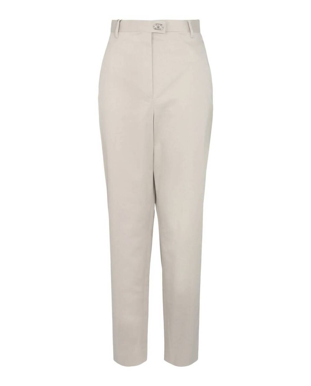 NEW SALVATORE FERRAGAMO women's tailored cotton-blend tapered trouser in light g